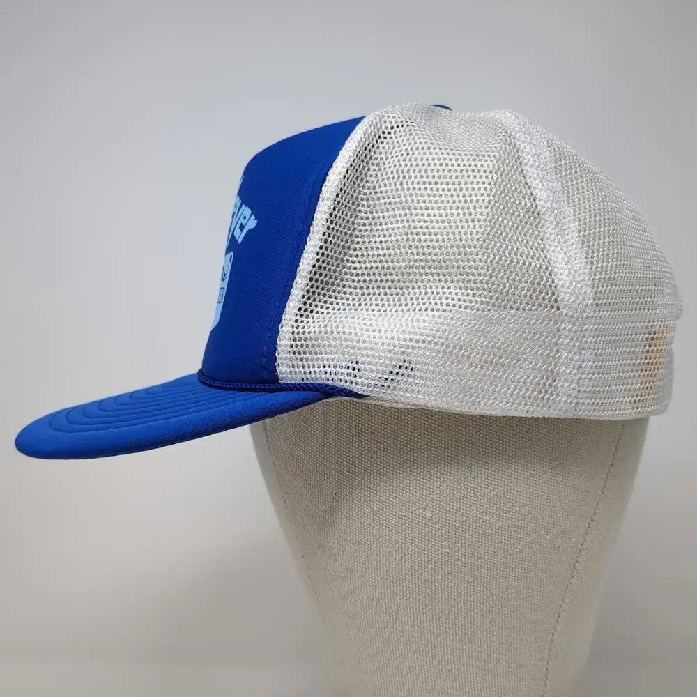 Nissin Trucker Hat Blue White One Size Master Meat Cutter Cleaver Snapback